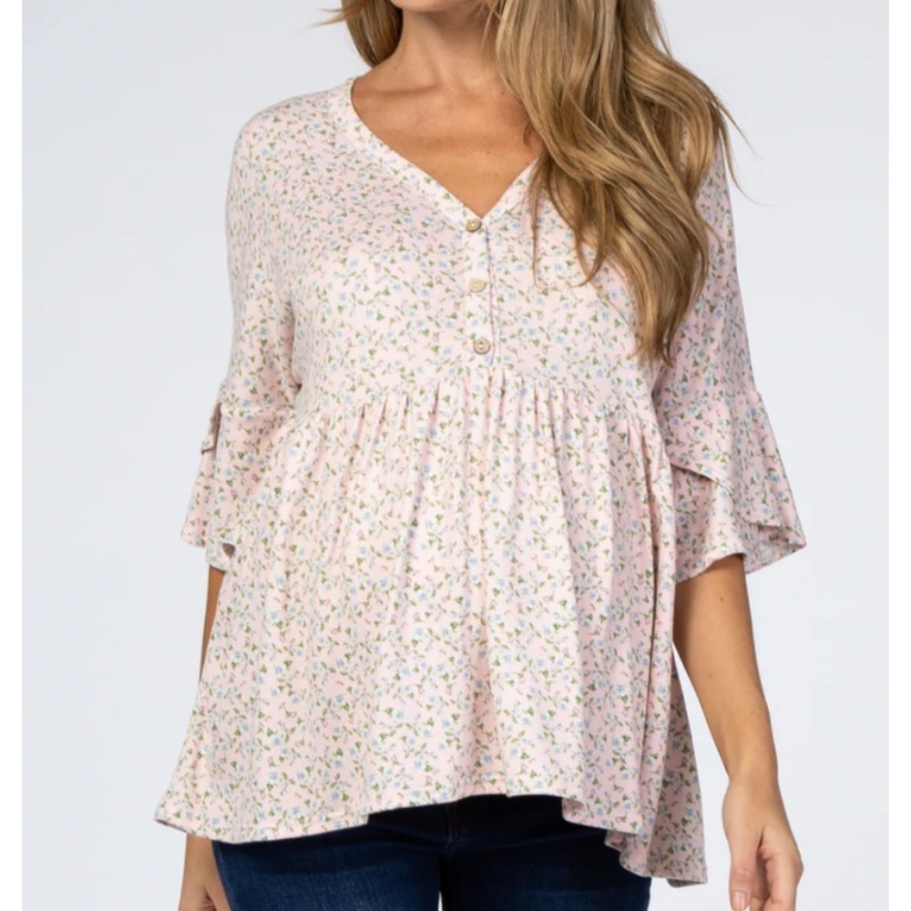 Pink blush maternity top